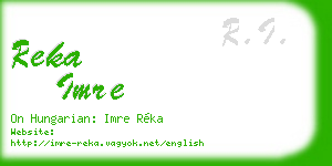 reka imre business card