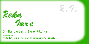reka imre business card